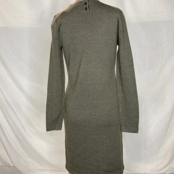NEW RALPH LAUREN Womens Houndstooth Mini Sweater Dress Size S Green/Brown - Picture 6 of 12